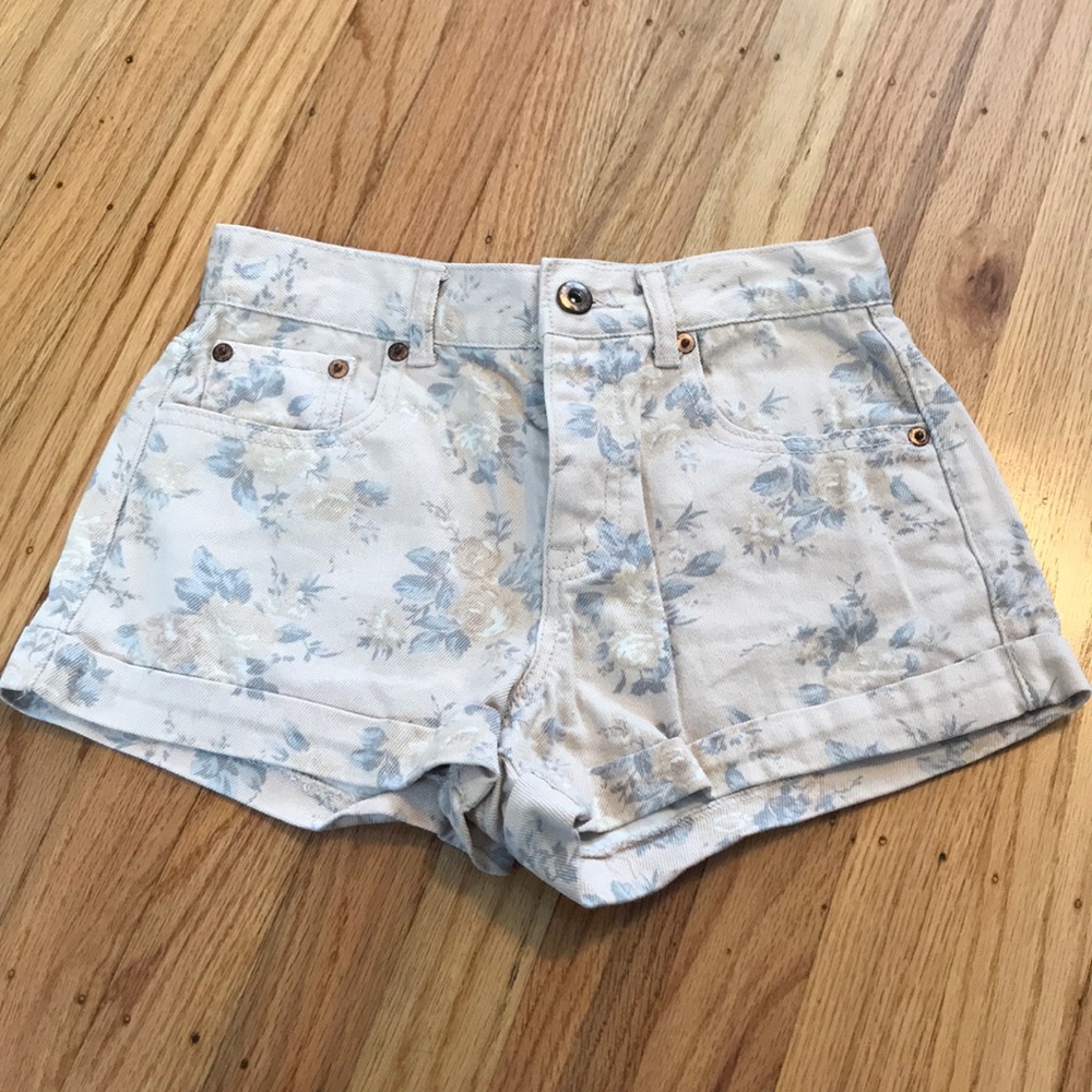EUC Floral Denim Shorts Forever 21
